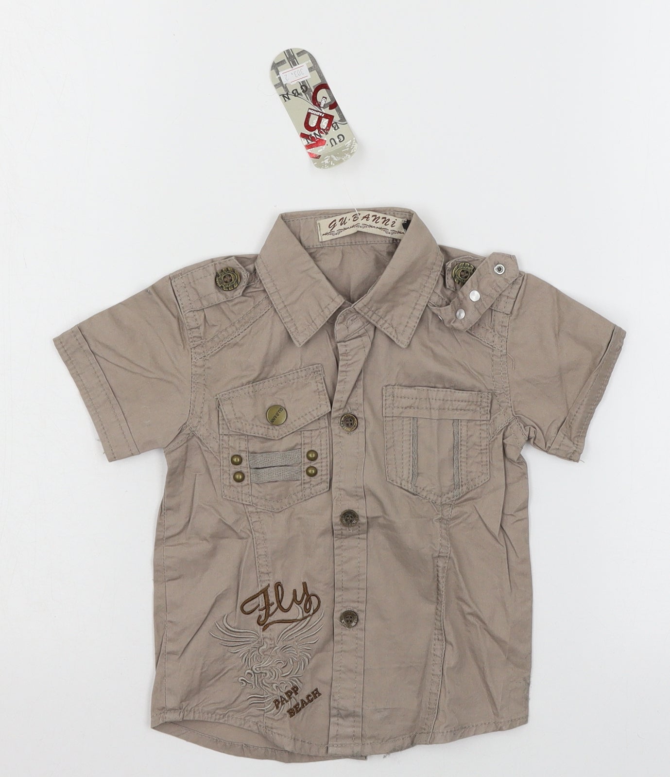 Gu. Banni Girls Brown   Basic Button-Up Size 2 Years