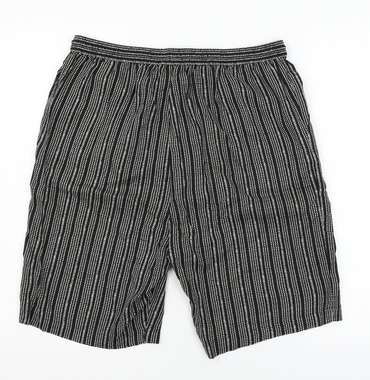 Maine Womens Black Striped  Bermuda Shorts Size 12