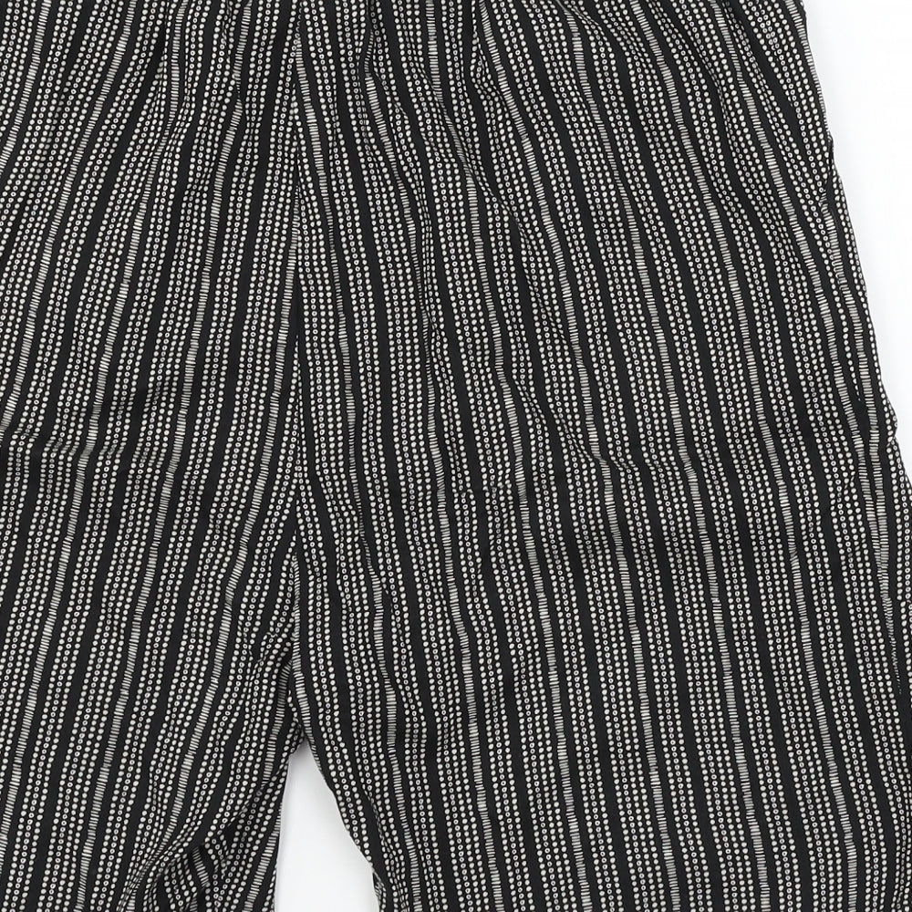 Maine Womens Black Striped  Bermuda Shorts Size 12