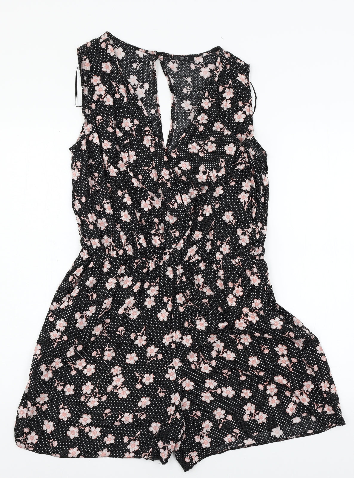 F&F Womens Black Polka Dot  Playsuit One-Piece Size 12 L4 in