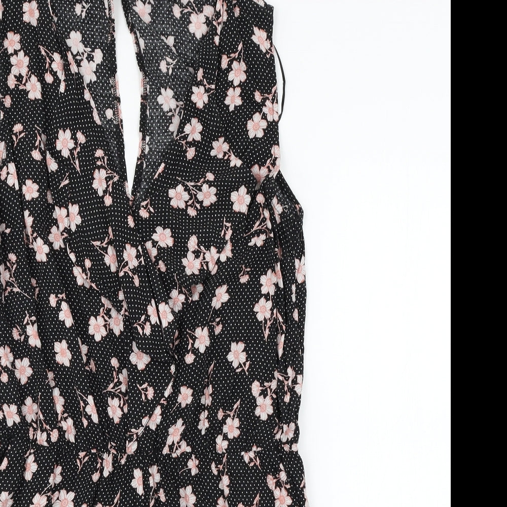 F&F Womens Black Polka Dot  Playsuit One-Piece Size 12 L4 in