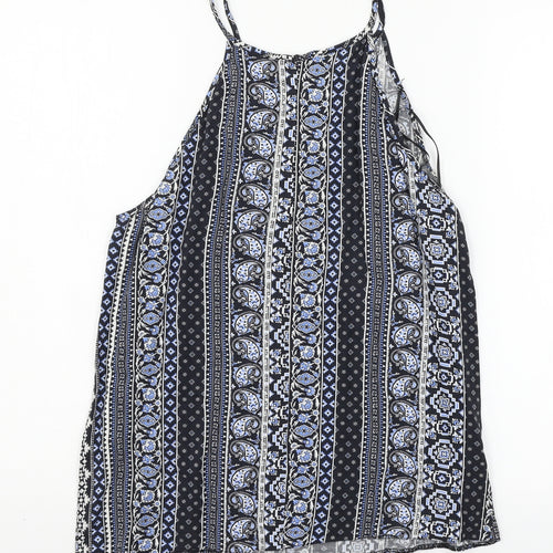 Miss Selfridge Womens Blue Geometric  Camisole Tank Size 12