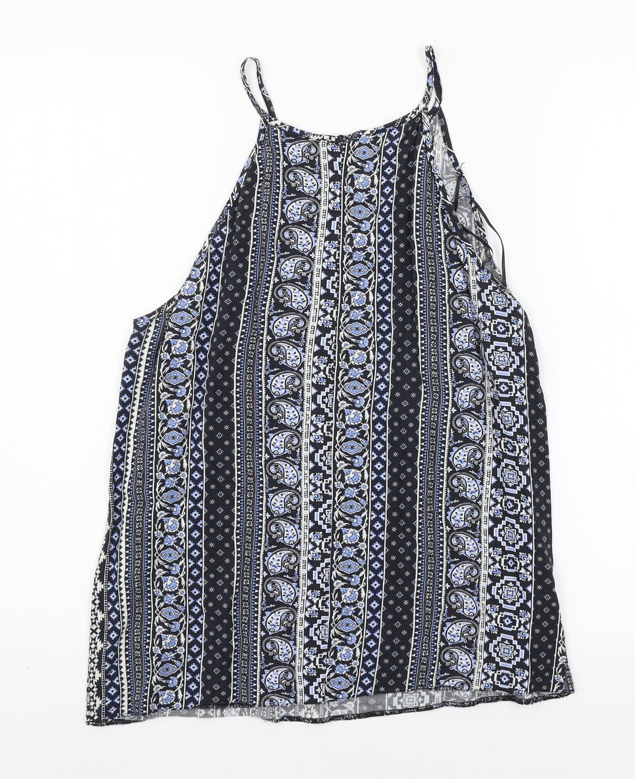 Miss Selfridge Womens Blue Geometric  Camisole Tank Size 12