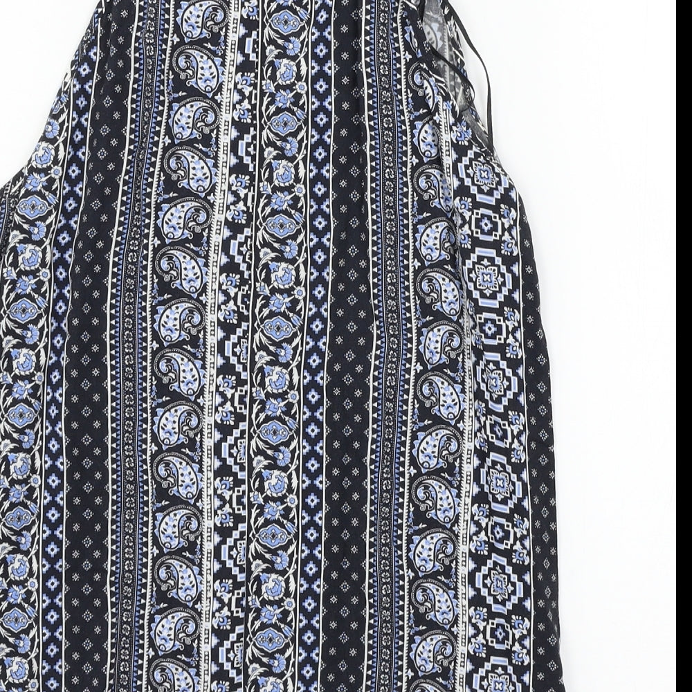 Miss Selfridge Womens Blue Geometric  Camisole Tank Size 12
