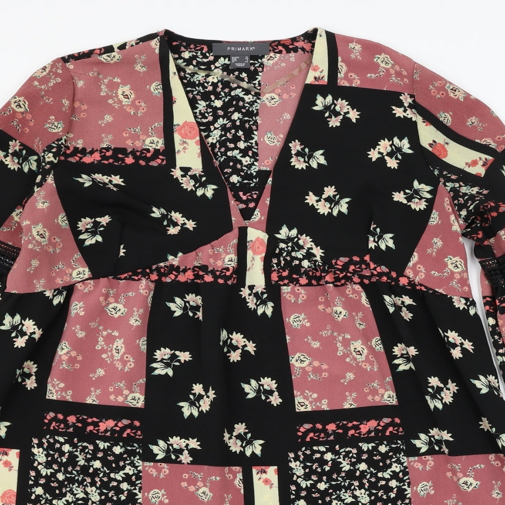 Primark Womens Black Geometric  A-Line  Size 12