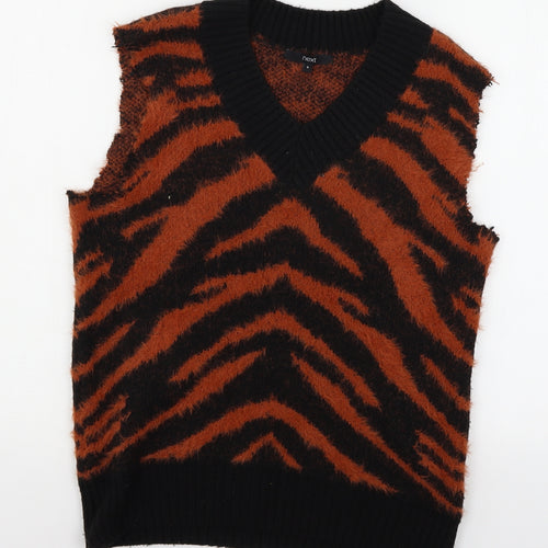 NEXT Womens Black Animal Print Knit Pullover Jumper Size S