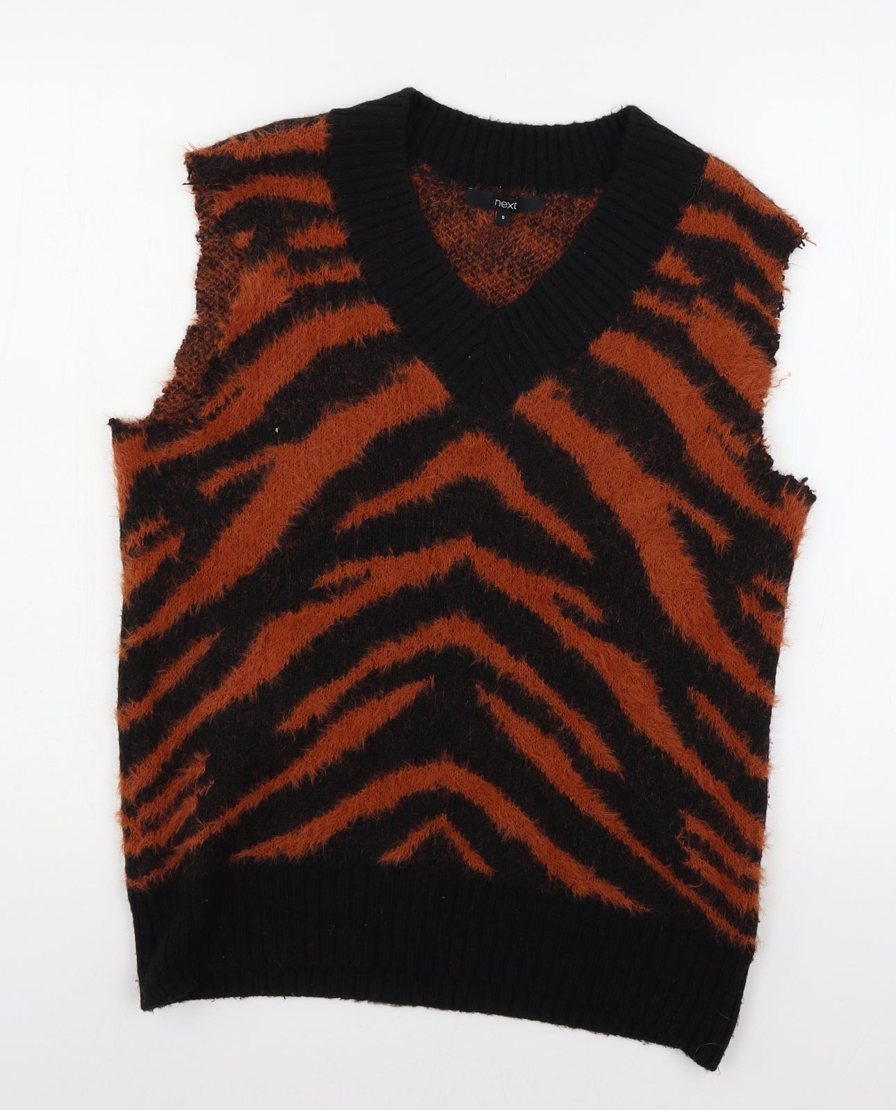 NEXT Womens Black Animal Print Knit Pullover Jumper Size S
