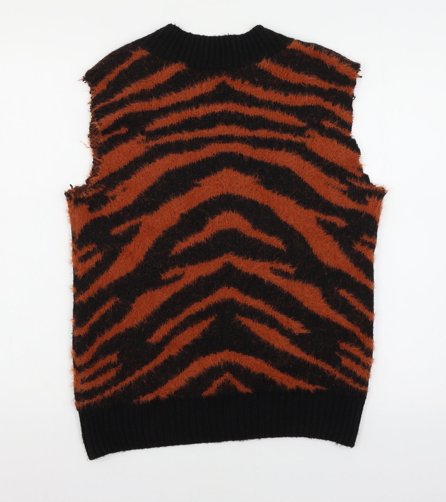 NEXT Womens Black Animal Print Knit Pullover Jumper Size S