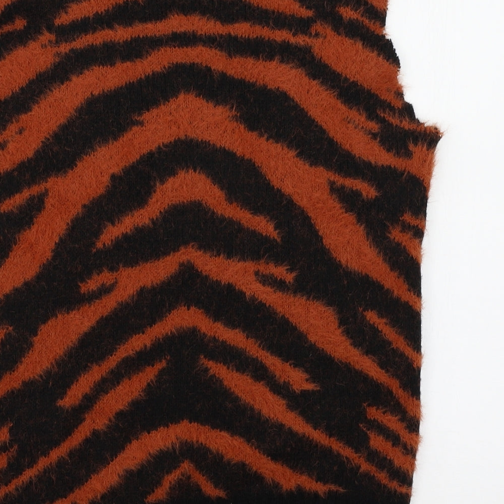 NEXT Womens Black Animal Print Knit Pullover Jumper Size S