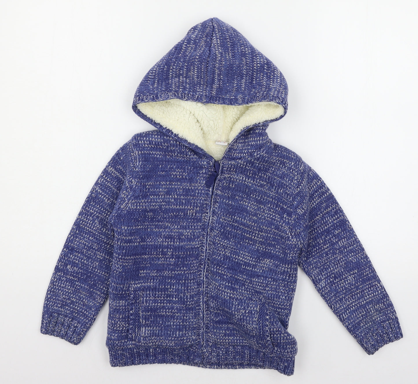 Mini Club Boys Blue  Knit Full Zip Hoodie Size 4-5 Years