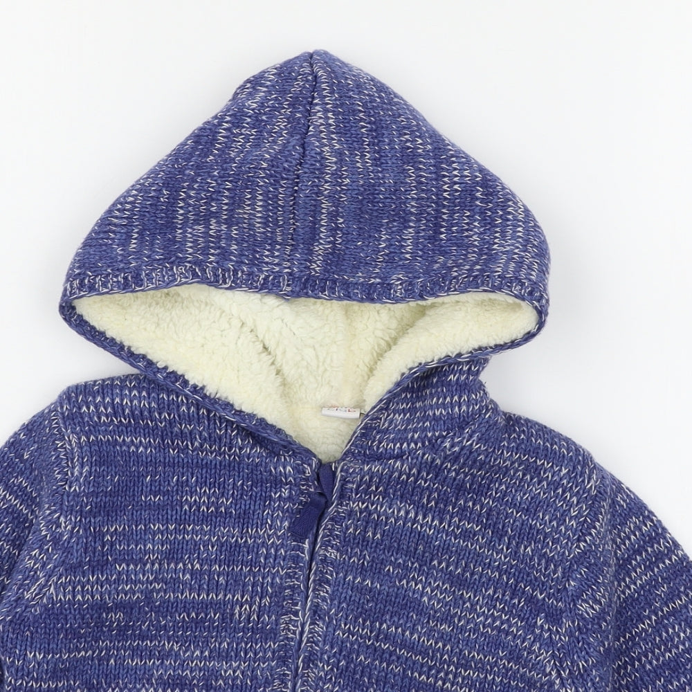 Mini Club Boys Blue  Knit Full Zip Hoodie Size 4-5 Years