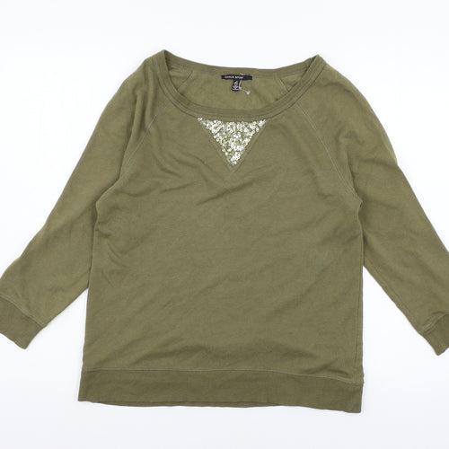Chaus Womens Green  Jersey Pullover Sweatshirt Size S