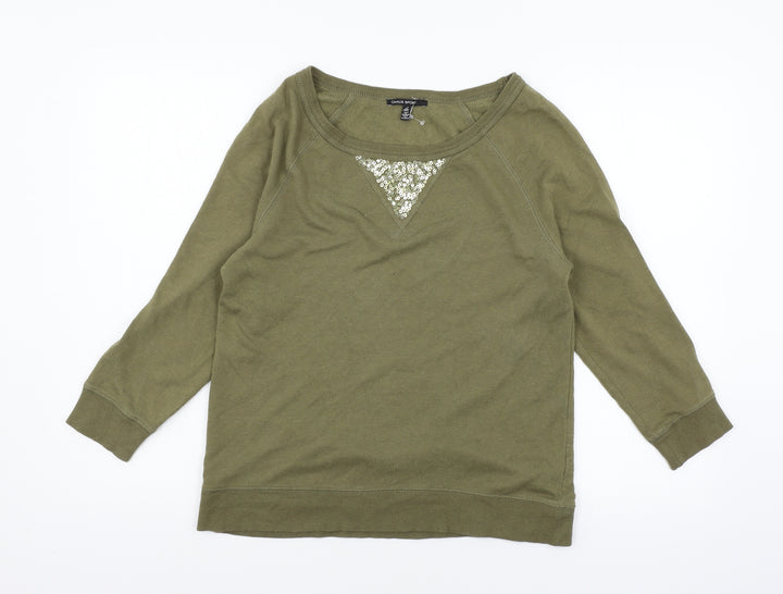 Chaus Womens Green Jersey Pullover Sweatshirt Size S