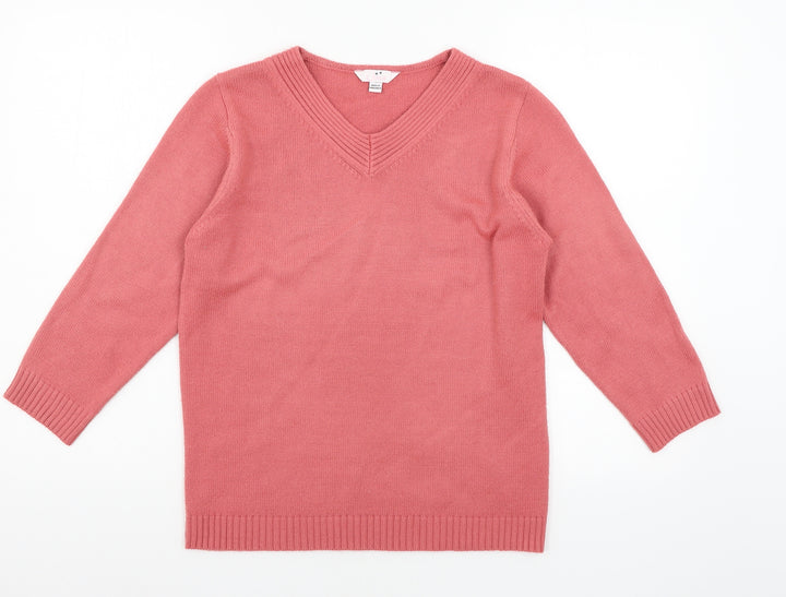 Julipa Womens Pink Knit Pullover Jumper Size 10