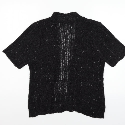 Alexara Womens Black  Knit Cape Jumper Size M