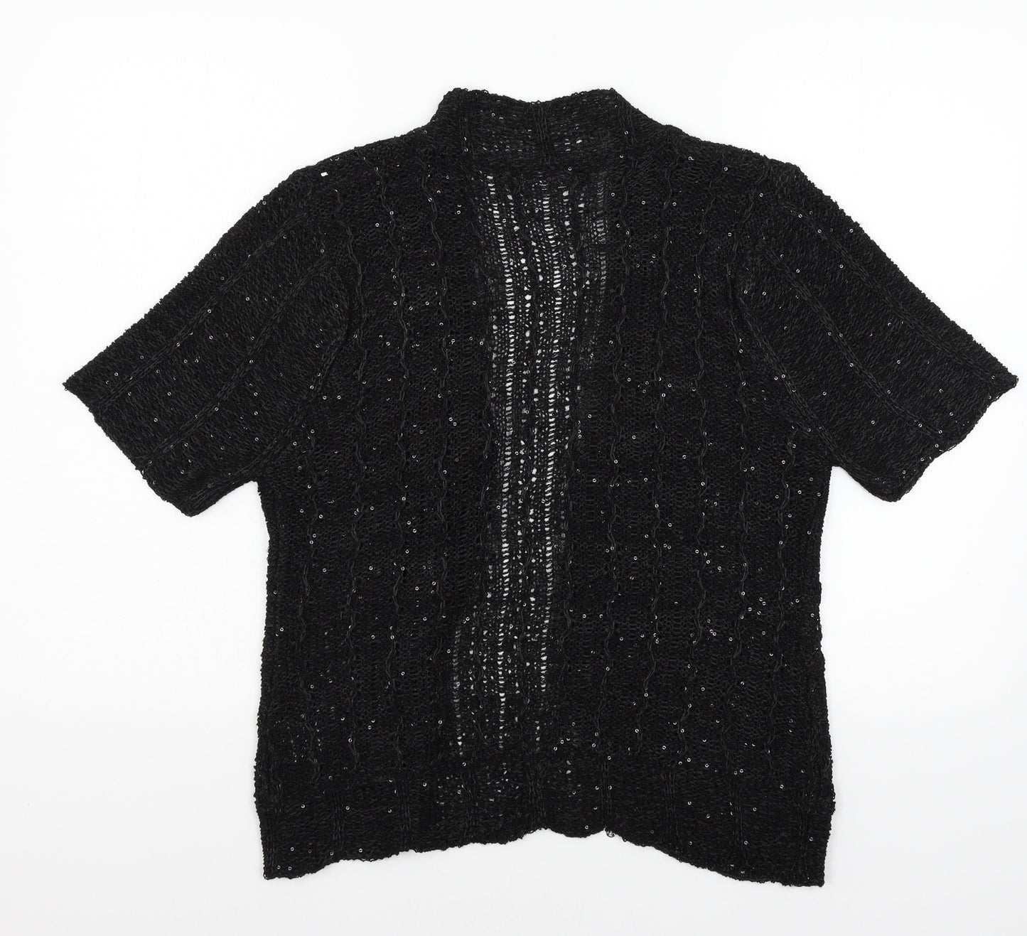 Alexara Womens Black  Knit Cape Jumper Size M