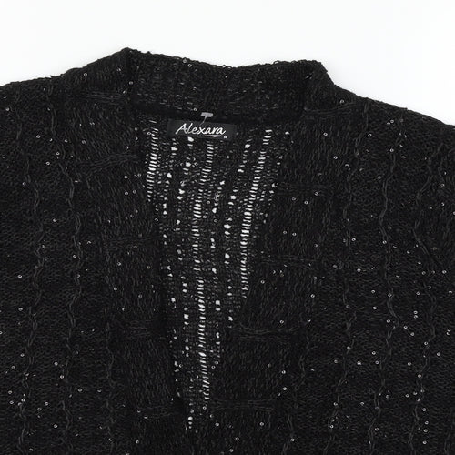Alexara Womens Black  Knit Cape Jumper Size M