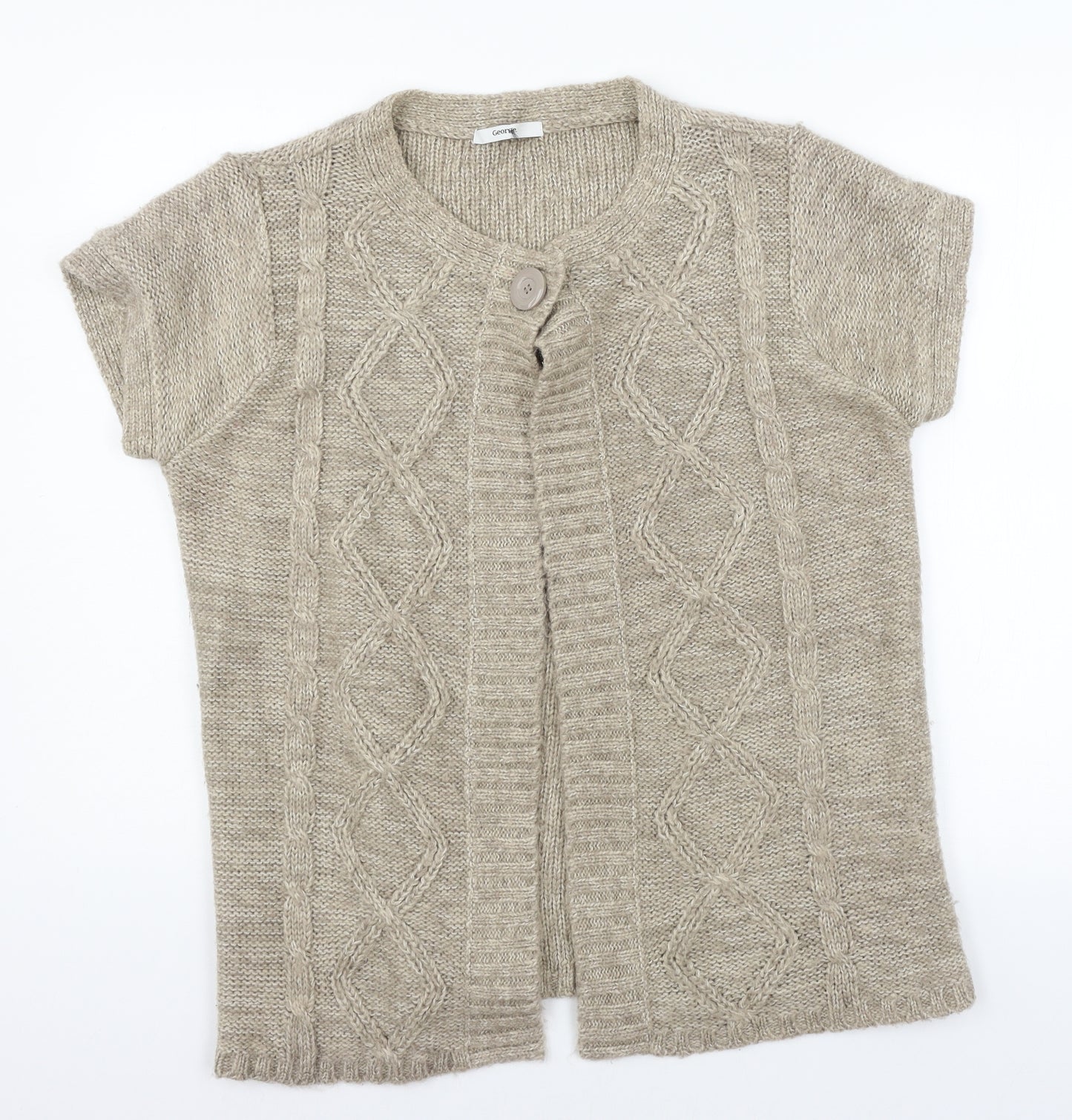 George Womens Beige  Knit Cardigan Jumper Size 14