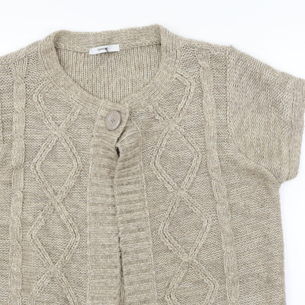George Womens Beige  Knit Cardigan Jumper Size 14