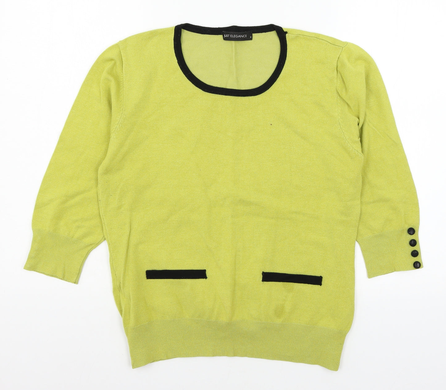 Just elegance Womens Green  Knit Pullover Jumper Size M