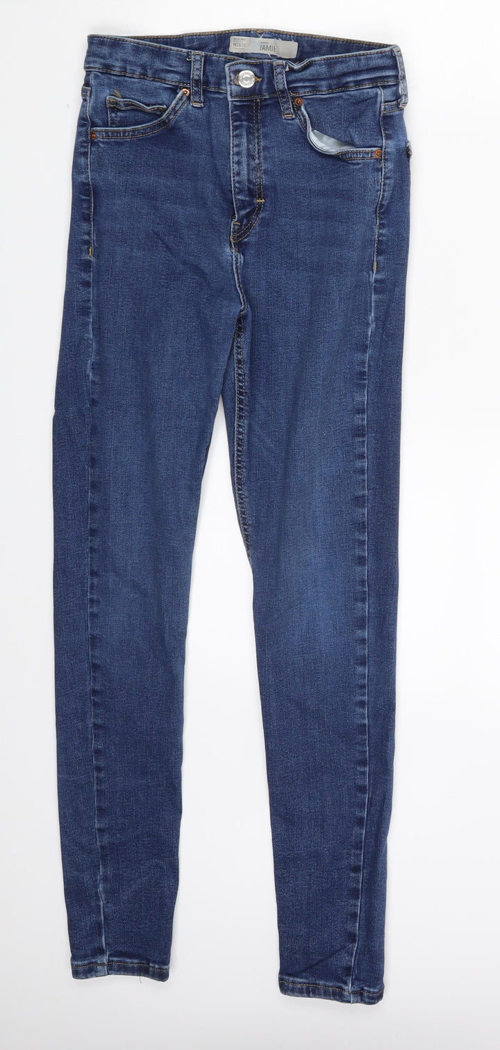Topshop Womens Blue Denim Skinny Jeans Size 28 in L32 in