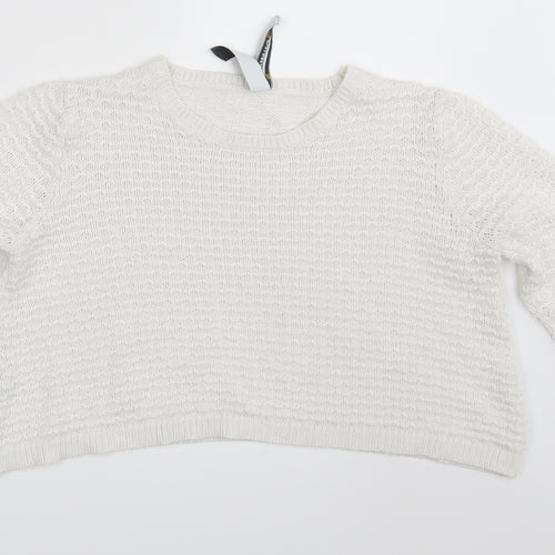 Pull & Bear Womens White   Pullover Jumper Size S