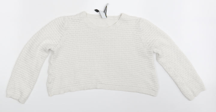 Pull & Bear Womens White   Pullover Jumper Size S