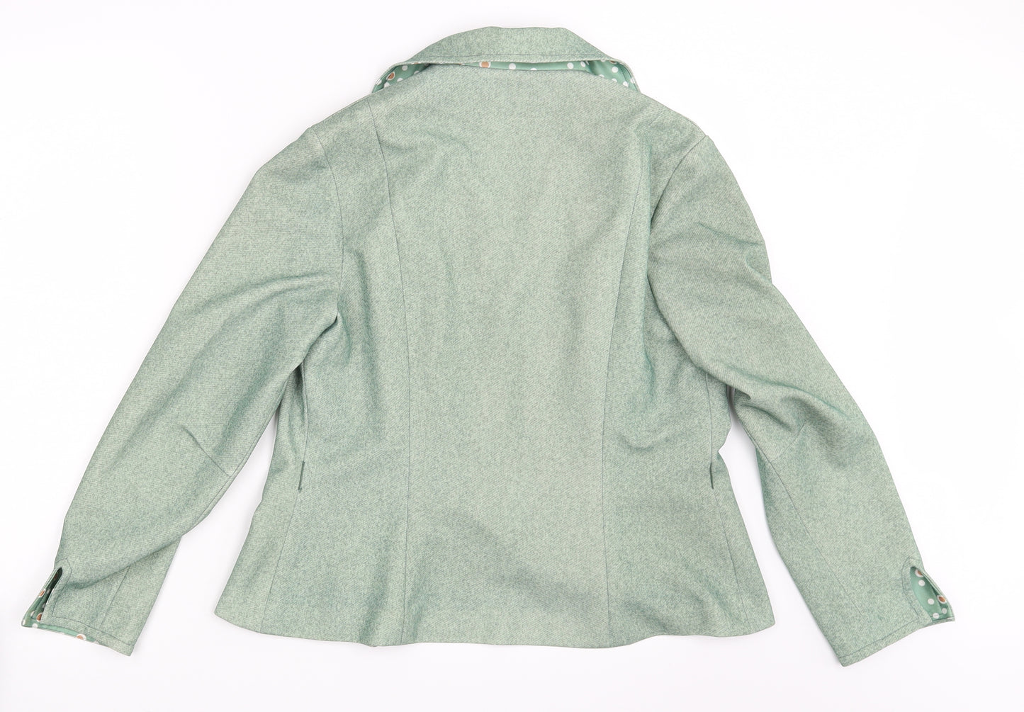 Preworn Womens Green Polka Dot  Jacket Blazer Size 14
