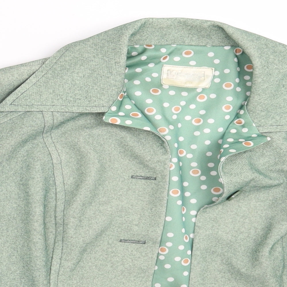 Preworn Womens Green Polka Dot  Jacket Blazer Size 14