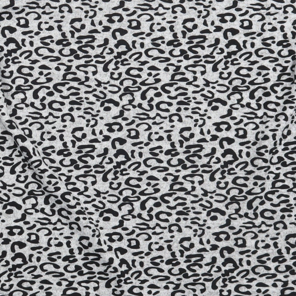 Stella Womens Grey Animal Print  Pullover Jumper Size 10