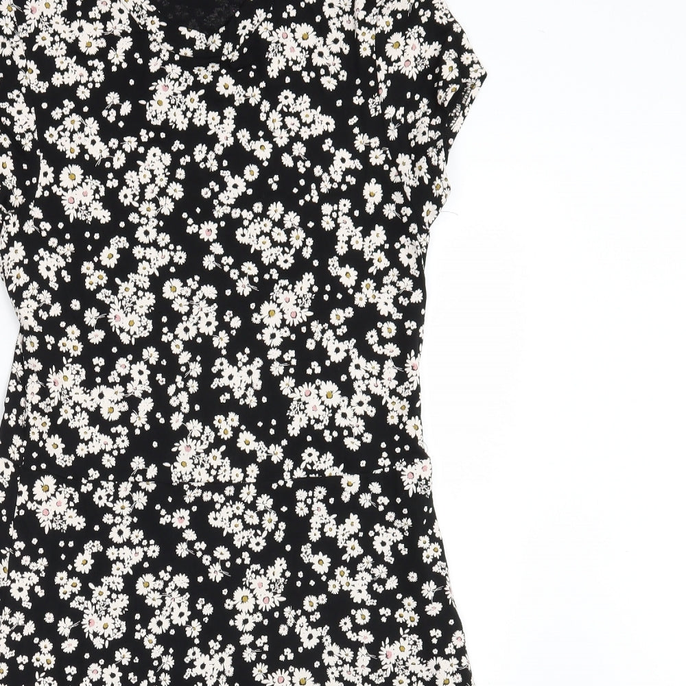 New Look Womens Black Floral  Fit & Flare  Size 12