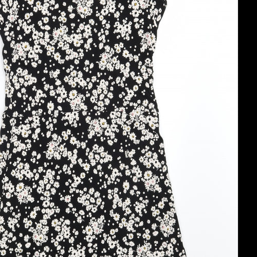 New Look Womens Black Floral  Fit & Flare  Size 12