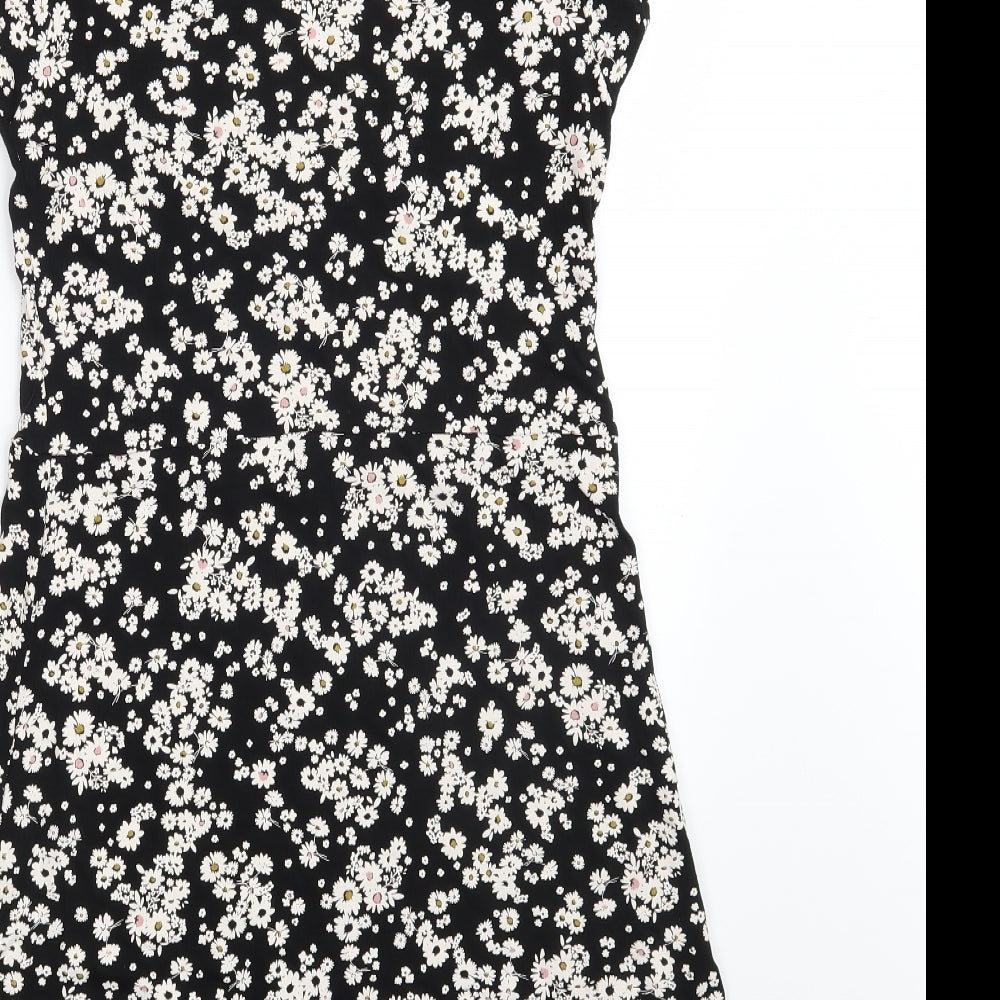 New Look Womens Black Floral  Fit & Flare  Size 12