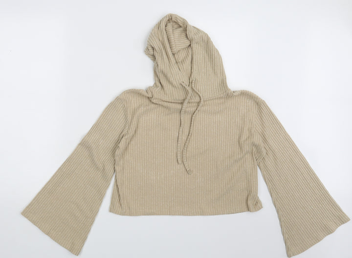Chelsea Peers Womens Beige   Pullover Hoodie Size M