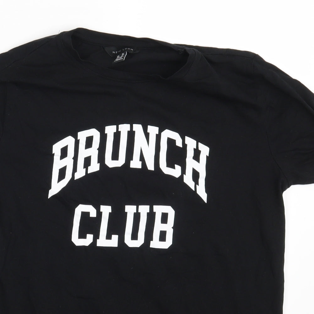 New Look Womens Black   Basic T-Shirt Size 12  - Brunch Club