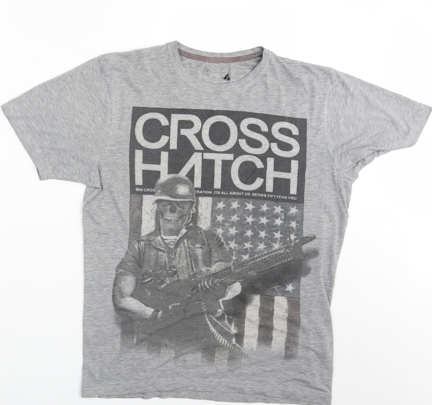 Cross Hatch  Mens Grey    T-Shirt Size L