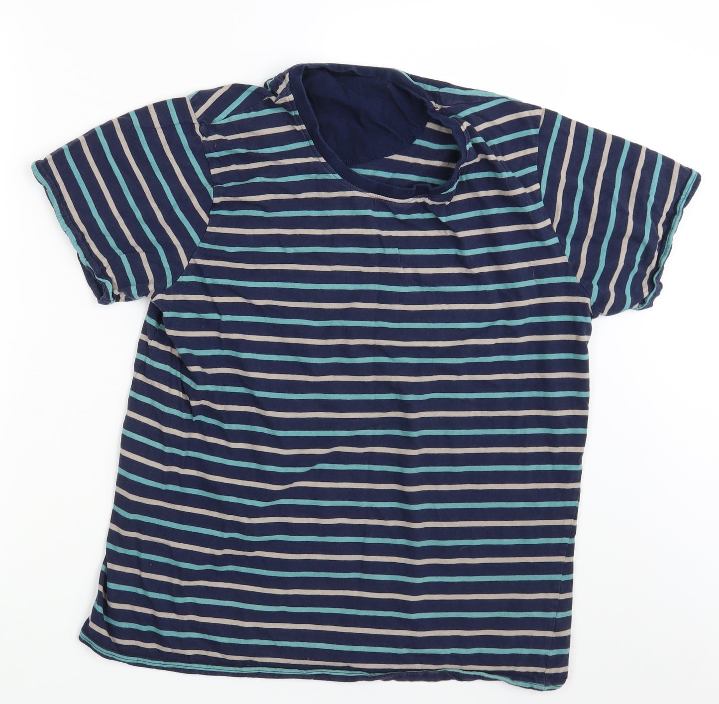 M&Co Mens Multicoloured Striped   T-Shirt Size M