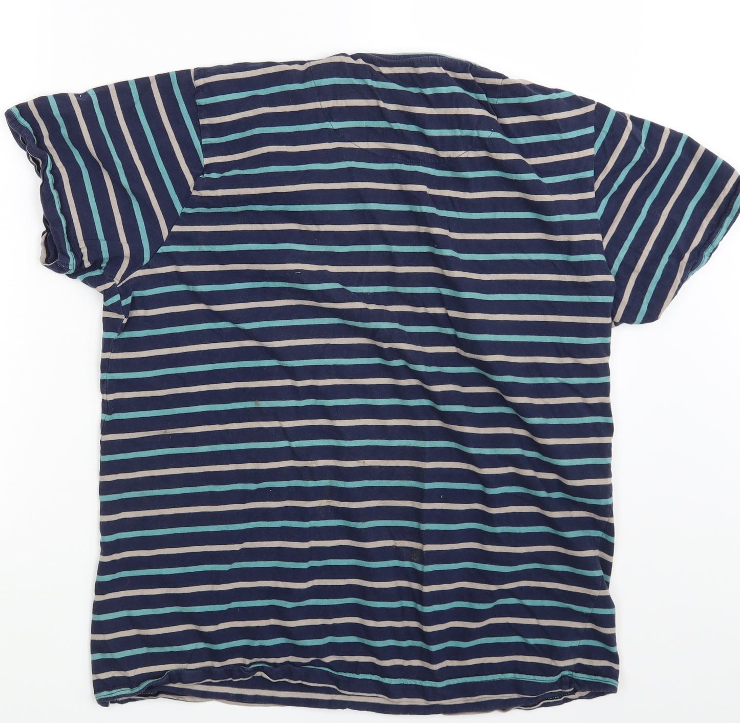 M&Co Mens Multicoloured Striped   T-Shirt Size M