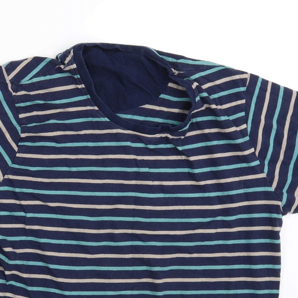 M&Co Mens Multicoloured Striped   T-Shirt Size M