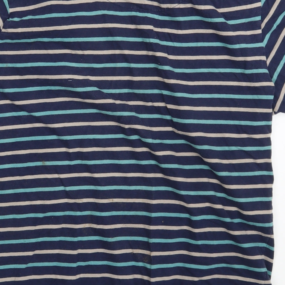 M&Co Mens Multicoloured Striped   T-Shirt Size M