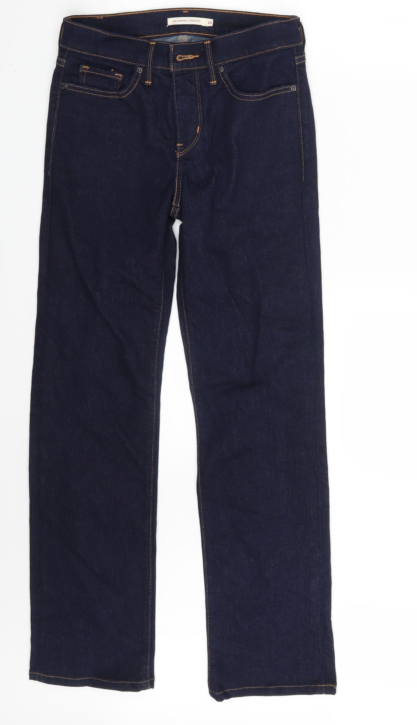 Levi's Womens Blue  Denim Straight Jeans Size 26 L28 in