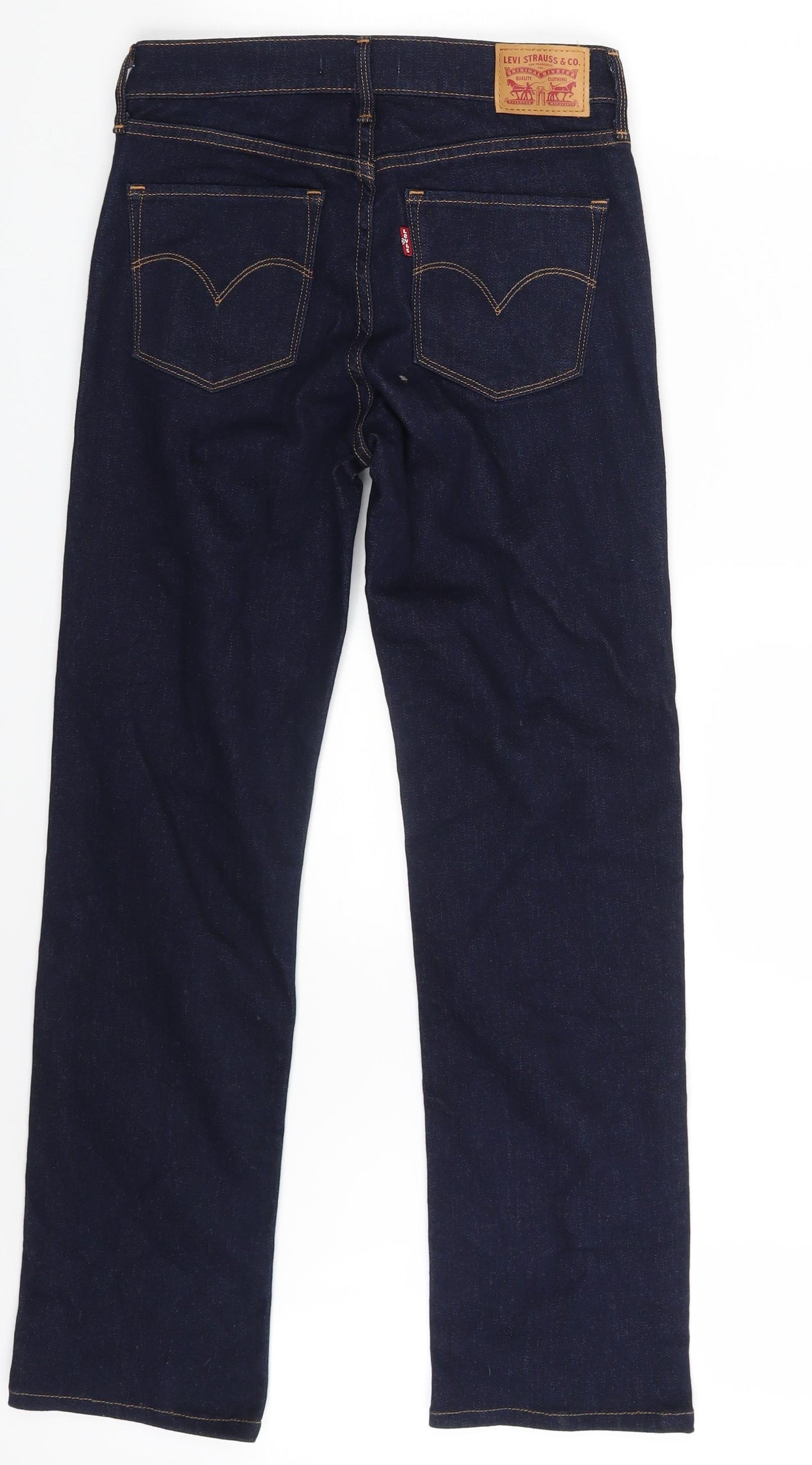 Levi's Womens Blue  Denim Straight Jeans Size 26 L28 in