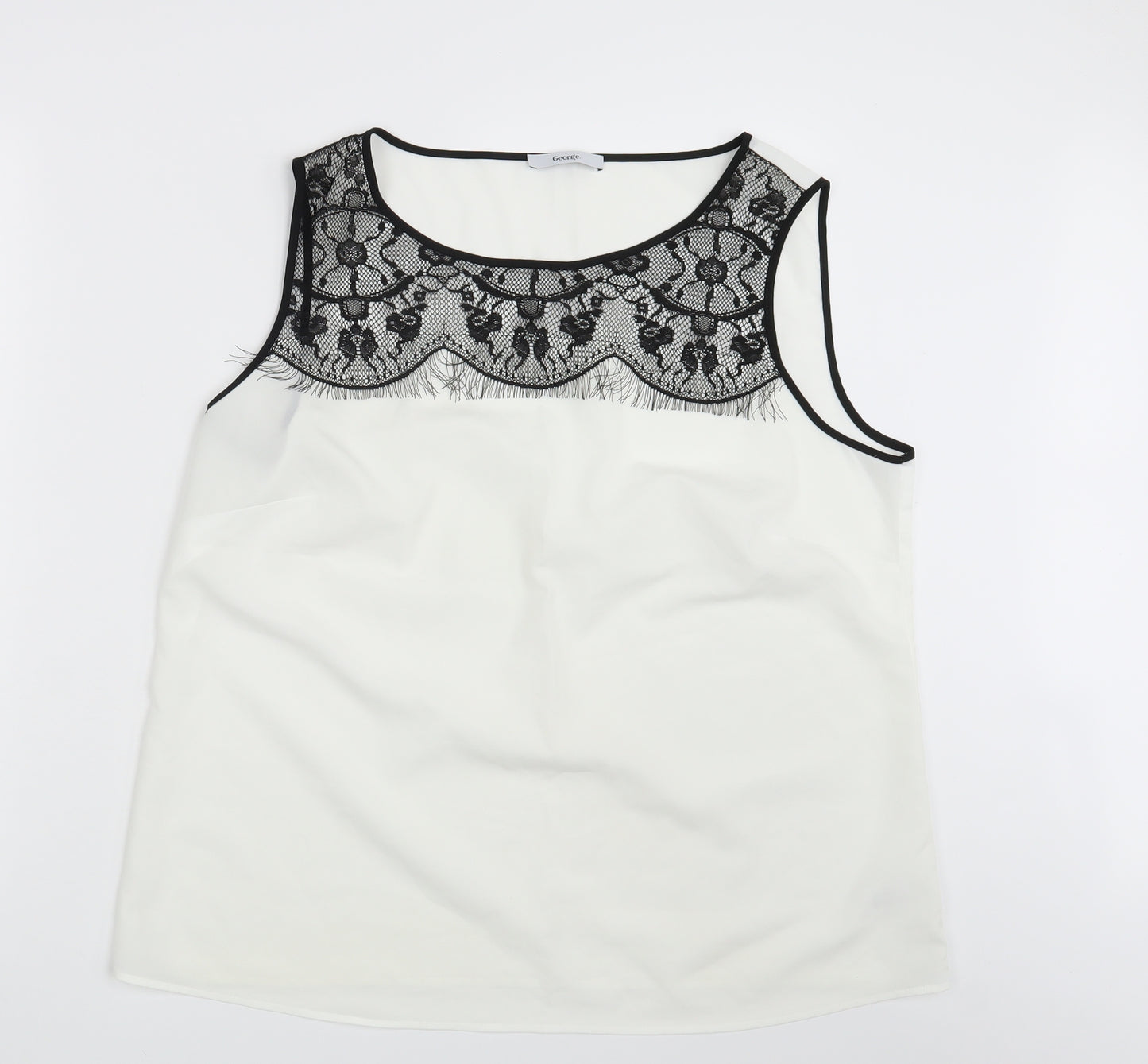 George Womens White Floral  Basic Blouse Size 18