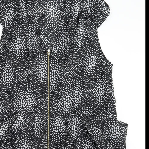 Yours Womens Black Polka Dot  Basic Blouse Size 10