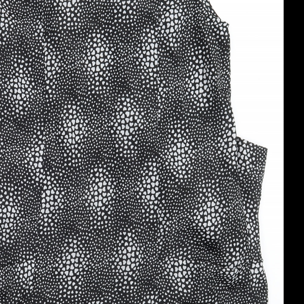 Yours Womens Black Polka Dot  Basic Blouse Size 10