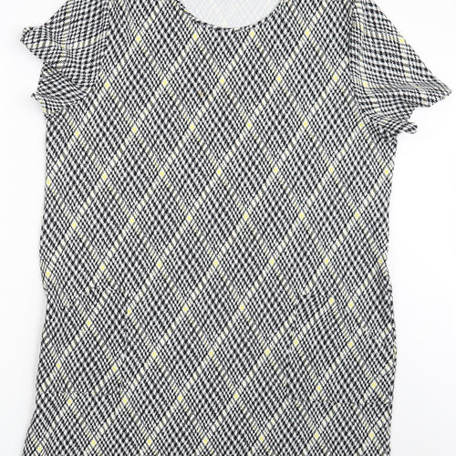 Peacocks Womens Black Argyle/Diamond  T-Shirt Dress  Size 20