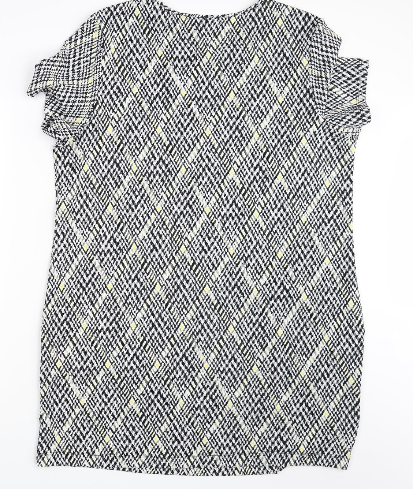 Peacocks Womens Black Argyle/Diamond  T-Shirt Dress  Size 20
