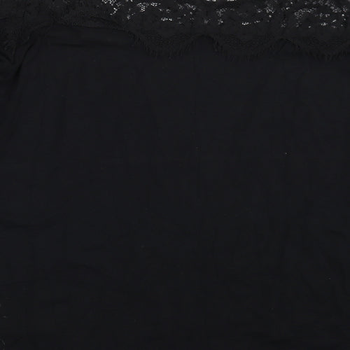 Preworn Womens Black Floral  T-Shirt Dress  Size 16