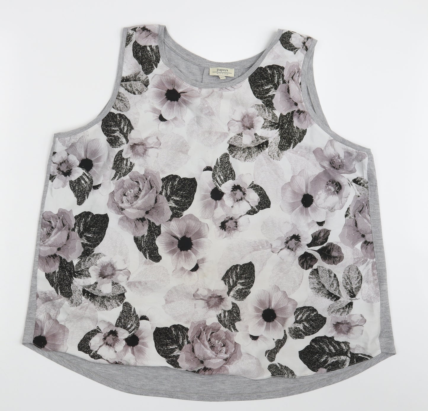 Papaya Womens Grey Floral  Basic Tank Size 20