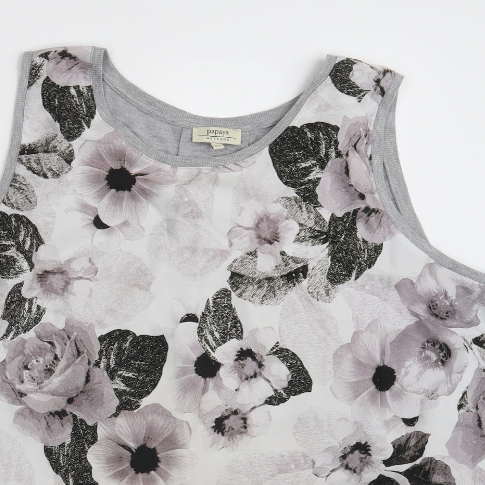 Papaya Womens Grey Floral  Basic Tank Size 20